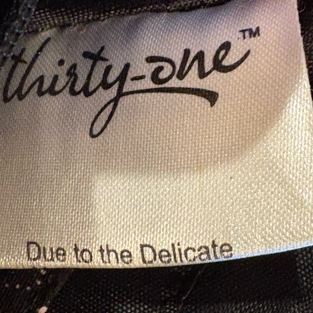 Thirty-One brand wristlet, in the "Onyx Blossom" pattern. - Picture 6 of 11